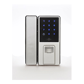 中国结 玻璃门指纹锁办公室密码锁单双开电子刷卡智能锁木门锁