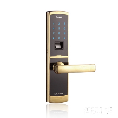GEGATE易捷特智能指纹锁密码锁刷卡锁直板不锈钢材质金色D006主图
