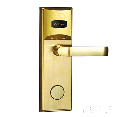 KAD科安达酒店门锁智能刷卡锁直板金色不锈钢材质KAD-208A主图