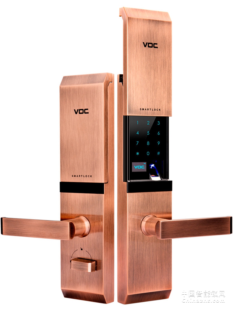 VOC指纹锁T77F 通用型全自动电子密码锁