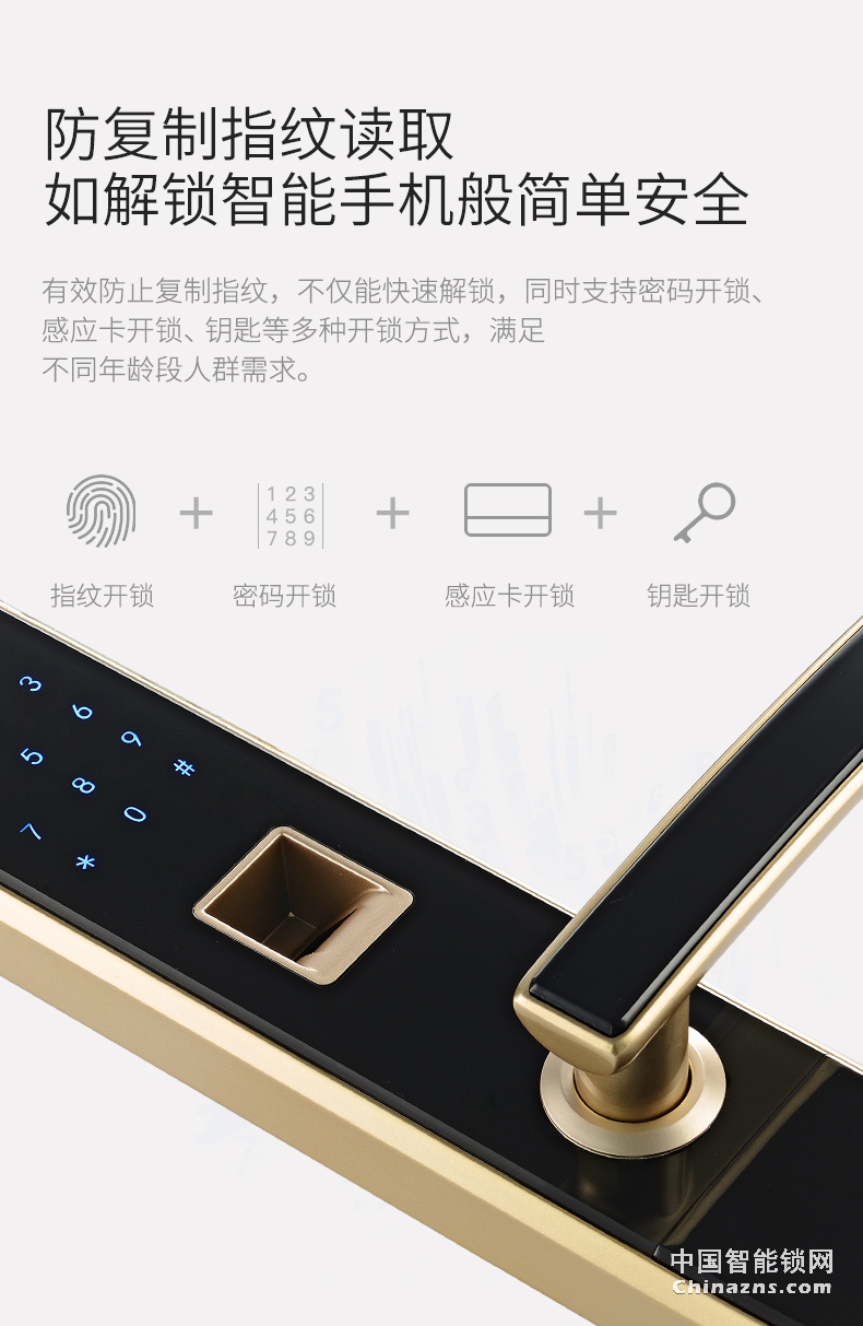YGS杨格指纹锁 密码锁智能锁电子锁 指纹家用防盗门锁智能门锁S62