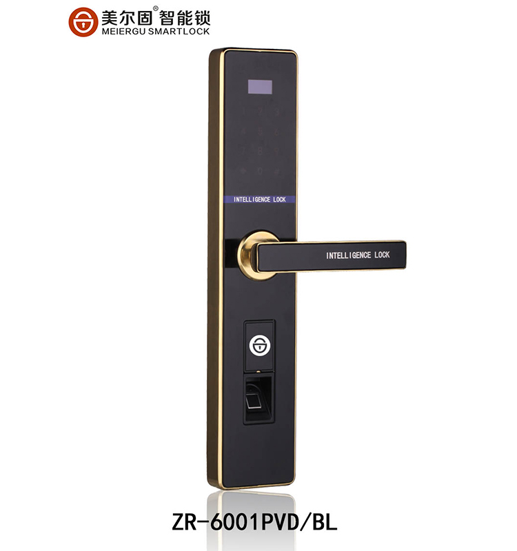 美尔固指纹锁 ZR-6001PVD/BL刷卡密码智能锁