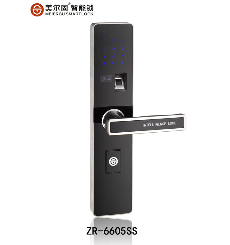 美尔固指纹锁 ZR-6605SS 家用直板指纹 防盗门电子密码锁