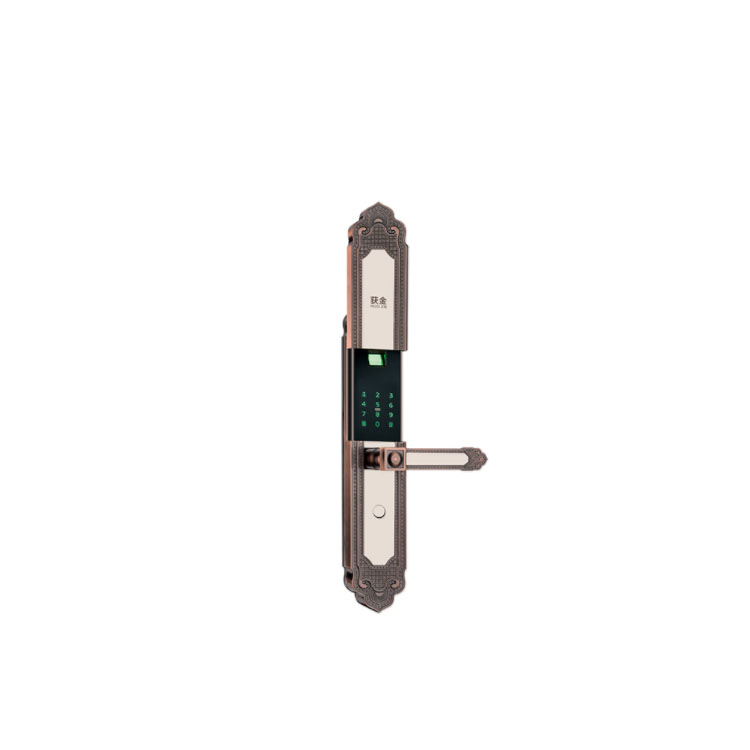 巨力指纹锁 81铝合金红古铜智能密码锁
