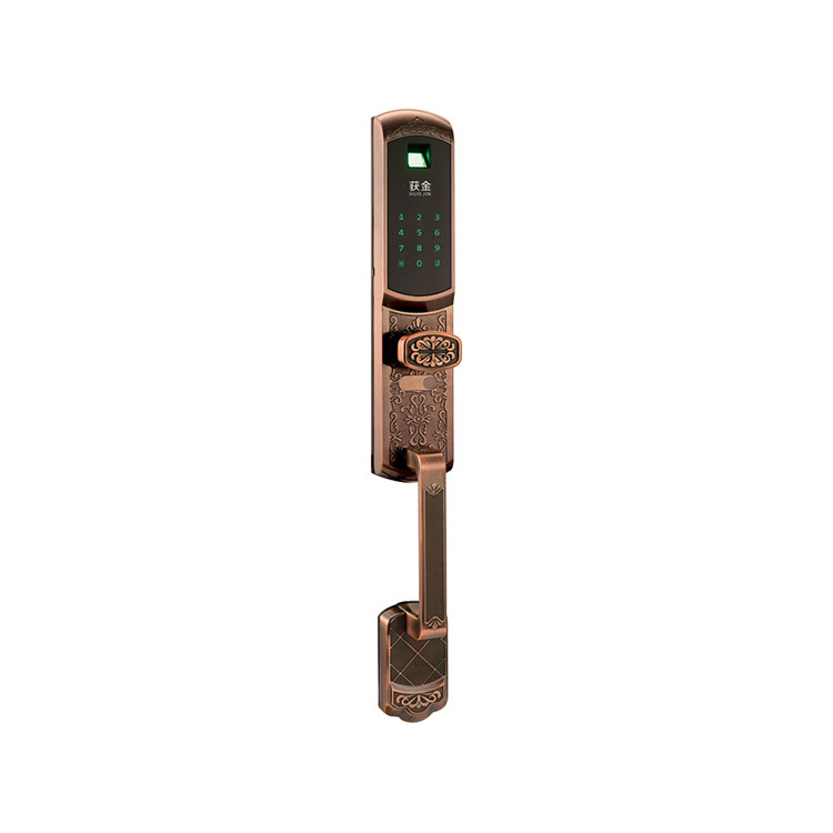 巨力指纹锁 T006铝合金红古铜 智能密码锁