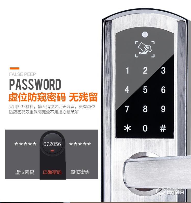 中霸智能锁 Z57智能指纹锁密码锁刷卡锁