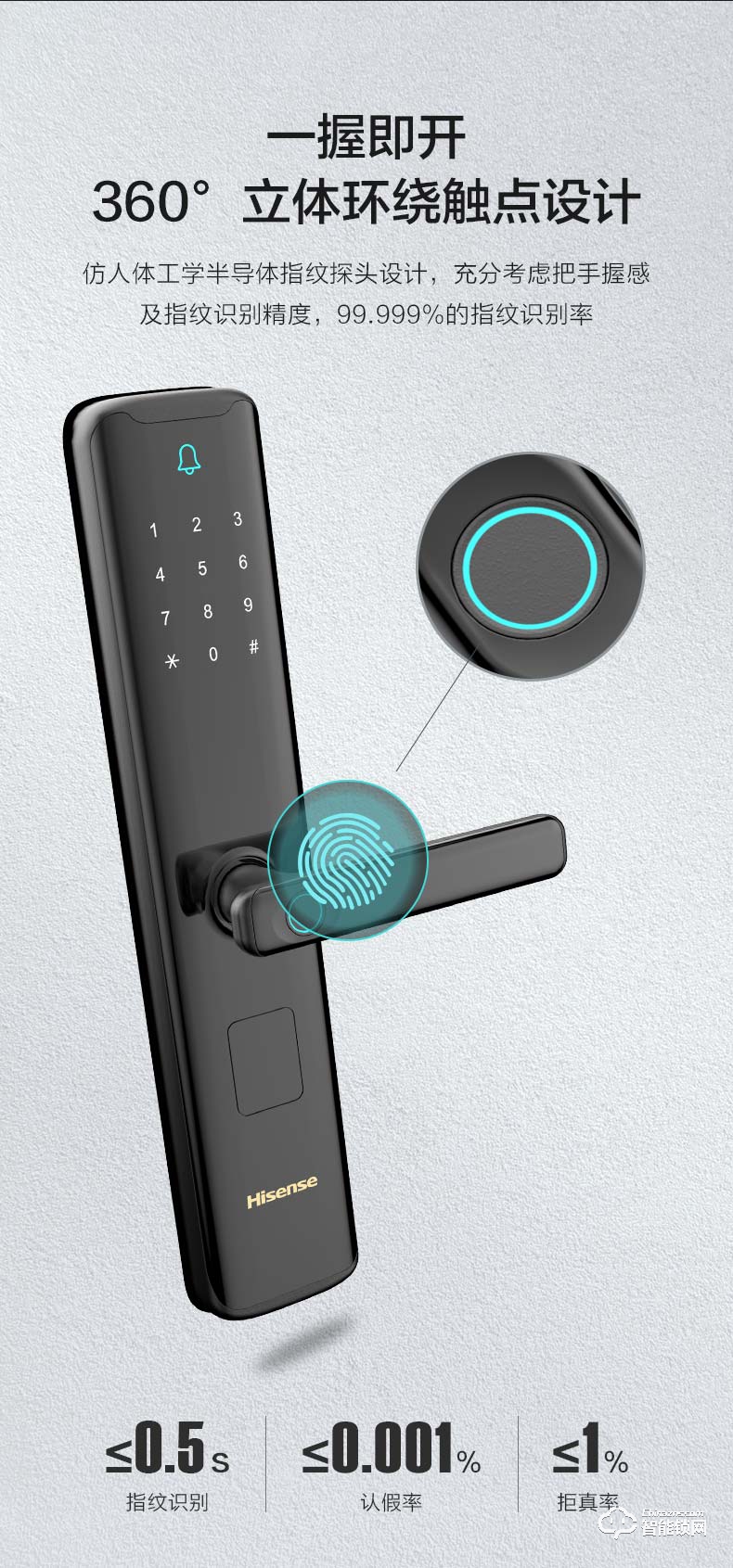 海信智能锁 SL868智能指纹锁家用防盗电子密码门锁