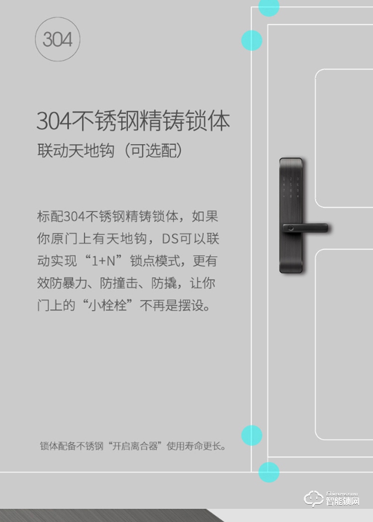 大东家智能门锁 ZKF-DS08智能指纹密码锁