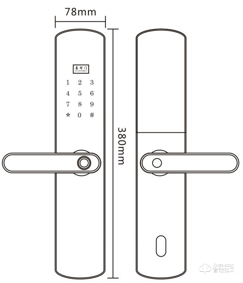喜智门智能锁 XZM-101半导体指纹密码锁