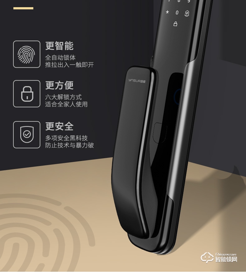 因硕指纹锁 S900家用防盗门智能密码锁电子锁