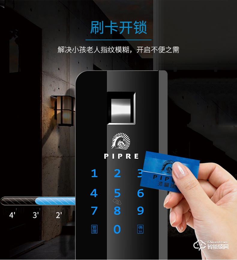 派普瑞智能锁 Q1防盗门家用密码锁刷卡锁.jpg
