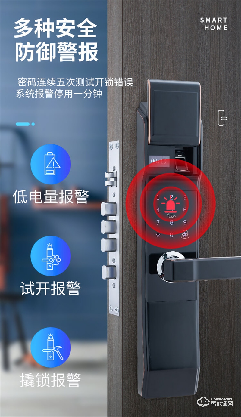 得耐特8101智能锁 家用防盗智能门锁